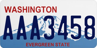 WA license plate AAA3458