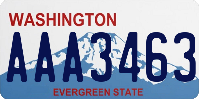 WA license plate AAA3463