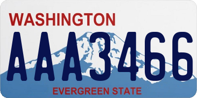 WA license plate AAA3466