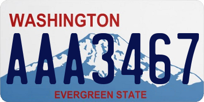 WA license plate AAA3467