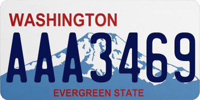 WA license plate AAA3469