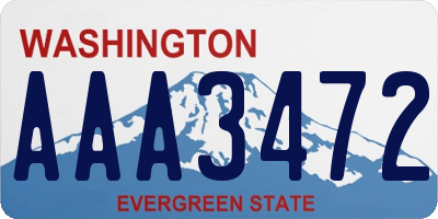 WA license plate AAA3472