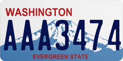 WA license plate AAA3474