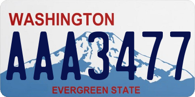 WA license plate AAA3477