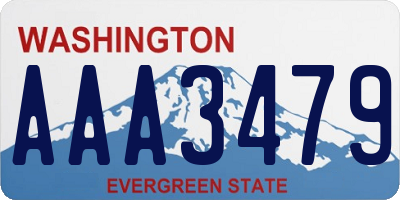 WA license plate AAA3479
