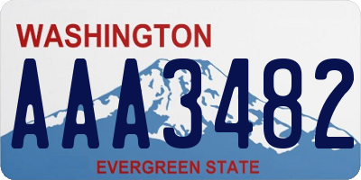 WA license plate AAA3482