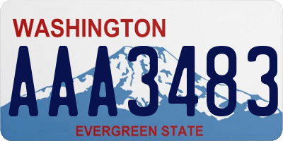 WA license plate AAA3483