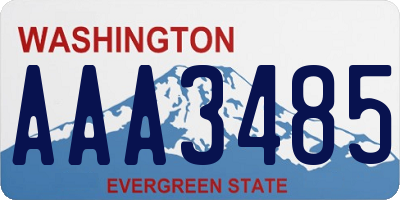 WA license plate AAA3485