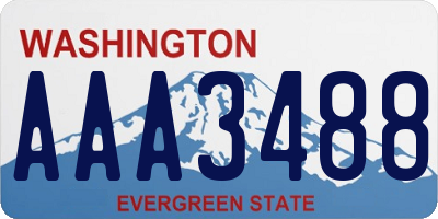 WA license plate AAA3488