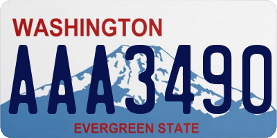 WA license plate AAA3490