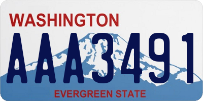 WA license plate AAA3491