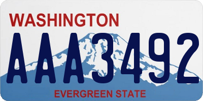 WA license plate AAA3492