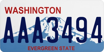 WA license plate AAA3494