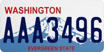 WA license plate AAA3496