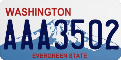 WA license plate AAA3502