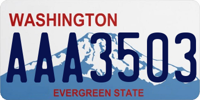 WA license plate AAA3503