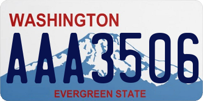 WA license plate AAA3506