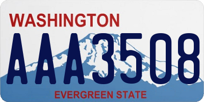 WA license plate AAA3508
