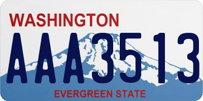 WA license plate AAA3513