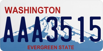 WA license plate AAA3515
