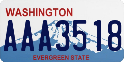 WA license plate AAA3518