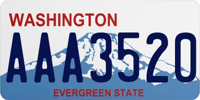 WA license plate AAA3520