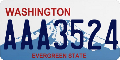 WA license plate AAA3524