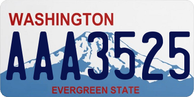 WA license plate AAA3525