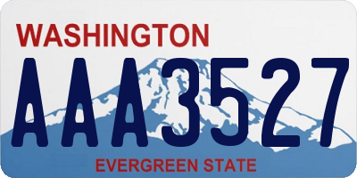 WA license plate AAA3527