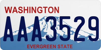 WA license plate AAA3529