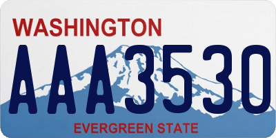 WA license plate AAA3530