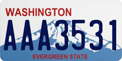 WA license plate AAA3531