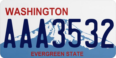 WA license plate AAA3532