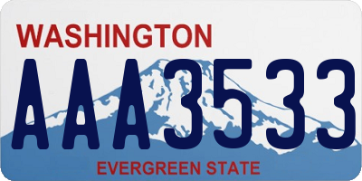 WA license plate AAA3533