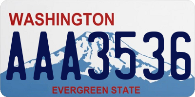 WA license plate AAA3536