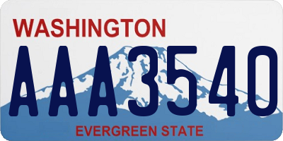 WA license plate AAA3540