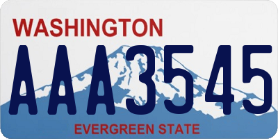 WA license plate AAA3545