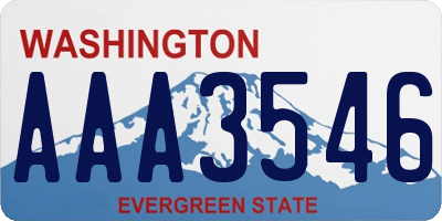 WA license plate AAA3546