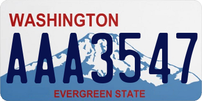 WA license plate AAA3547