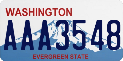 WA license plate AAA3548