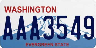 WA license plate AAA3549