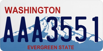 WA license plate AAA3551