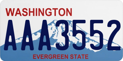 WA license plate AAA3552