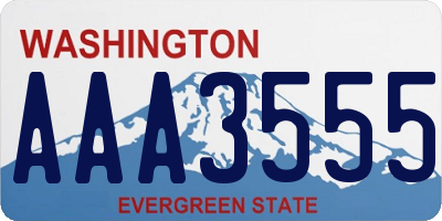 WA license plate AAA3555