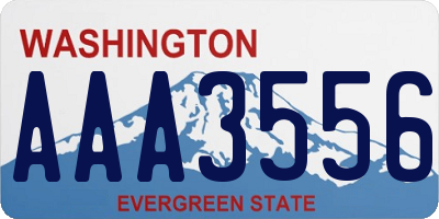 WA license plate AAA3556