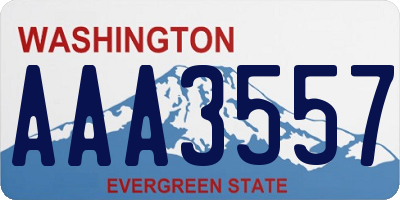 WA license plate AAA3557