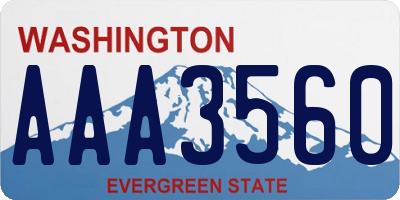 WA license plate AAA3560