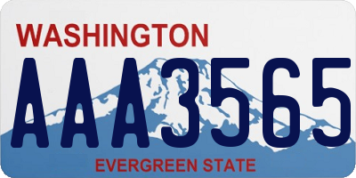 WA license plate AAA3565