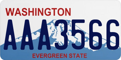 WA license plate AAA3566