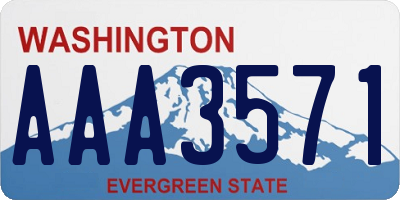 WA license plate AAA3571